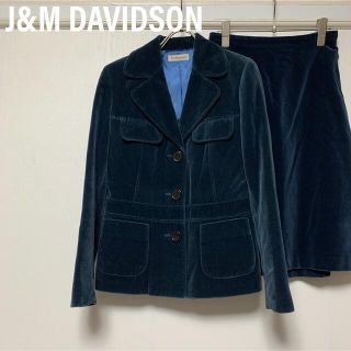 ジェイアンドエムデヴィッドソン(J&M DAVIDSON)のJ&M DAVIDSON セットアップ　スカートスーツ　ベルベット地　日本製(セット/コーデ)