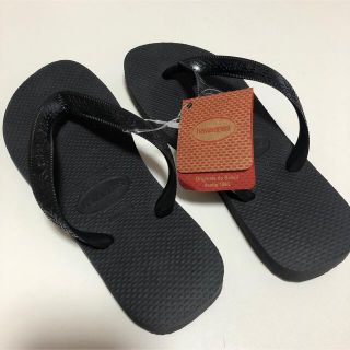 ハワイアナス(havaianas)のハワイアナス　ビーチサンダル　ビーサン　黒　ブラック　23センチ(ビーチサンダル)