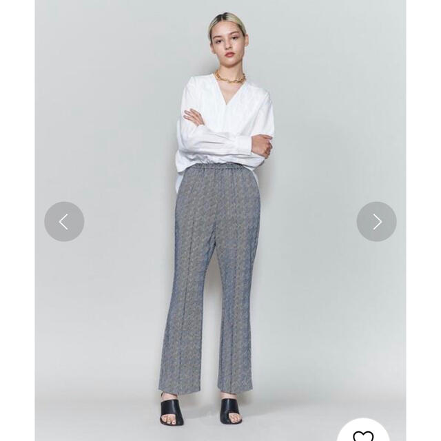 6 (ROKU)(ロク)の＜6(ROKU)＞CHIDORI JACQUARD PANTS タグ付き　美品 レディースのパンツ(カジュアルパンツ)の商品写真