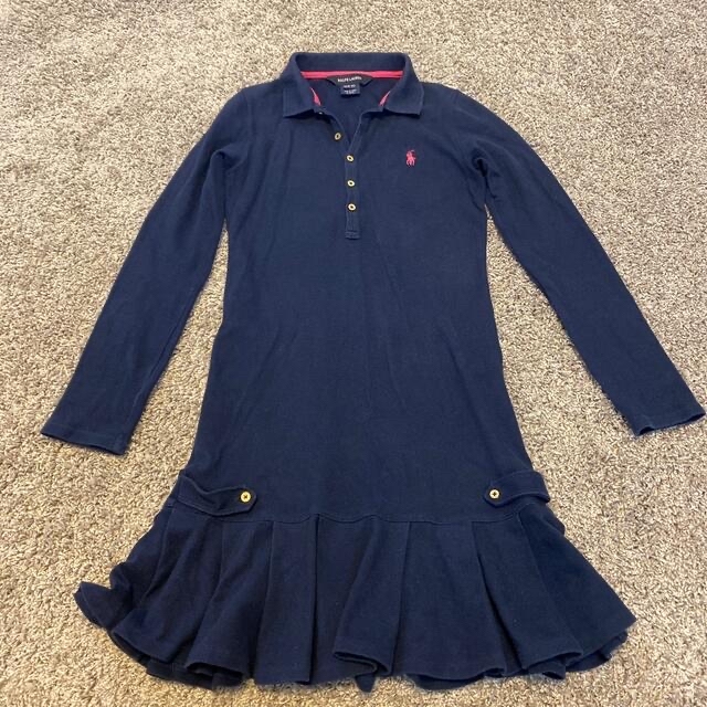 Ralph Lauren(ラルフローレン)の★mii様専用★ラルフローレン　M(8-10)紺色＆ピンクワンピース2枚セット キッズ/ベビー/マタニティのキッズ服女の子用(90cm~)(ワンピース)の商品写真