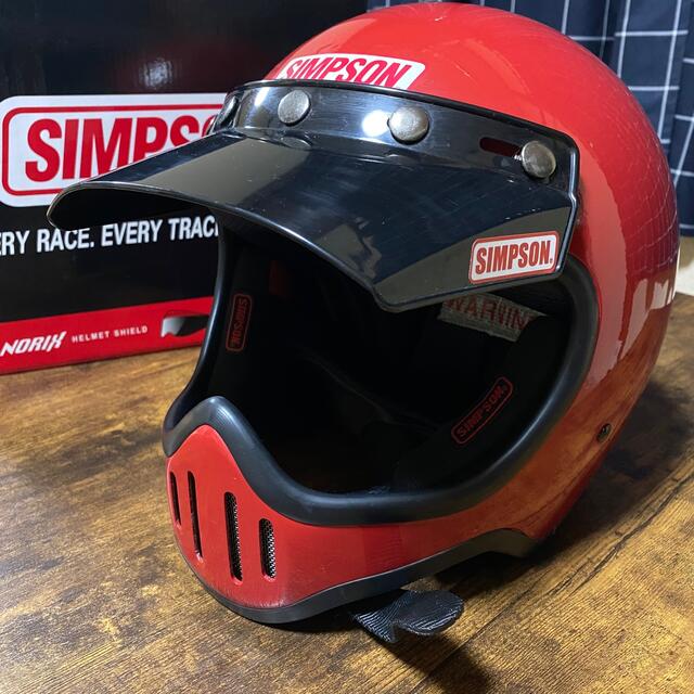 SIMPSON(シンプソン)のSIMPSON®︎ M50 シンプソン　付属品、オプション品付き 自動車/バイクのバイク(ヘルメット/シールド)の商品写真