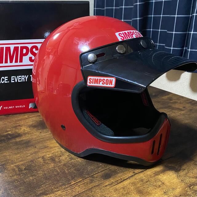 SIMPSON(シンプソン)のSIMPSON®︎ M50 シンプソン　付属品、オプション品付き 自動車/バイクのバイク(ヘルメット/シールド)の商品写真