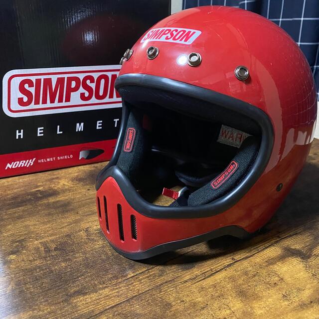 SIMPSON(シンプソン)のSIMPSON®︎ M50 シンプソン　付属品、オプション品付き 自動車/バイクのバイク(ヘルメット/シールド)の商品写真