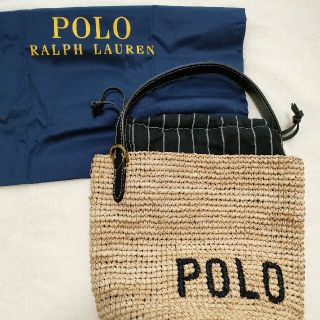 ポロラルフローレン(POLO RALPH LAUREN)のポロラルフローレン　かごバッグ　カゴバッグ　ラフィア　レザー(かごバッグ/ストローバッグ)