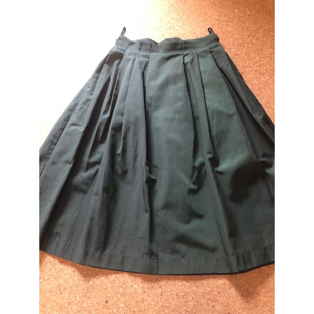 Techichi(テチチ)のフレアスカート　グリーン レディースのスカート(ひざ丈スカート)の商品写真