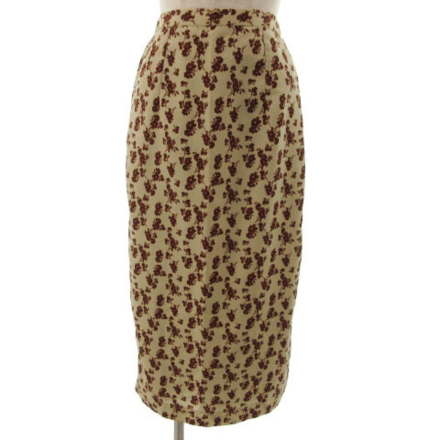 LIMITLESS LUXURY(リミットレスラグジュアリー)のリミットレスラグジュアリー スカート タイト ロング 花柄 ベージュ 茶 36 レディースのスカート(ロングスカート)の商品写真