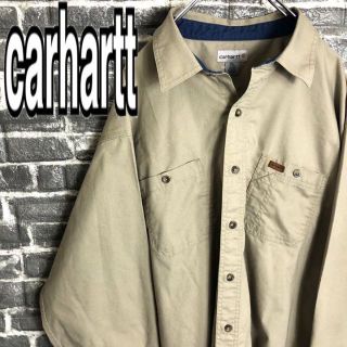 カーハート(carhartt)のカーハート☆ワークシャツ 90s 古着 ゆるだぼ 革タグ メキシコ製 w96(シャツ)