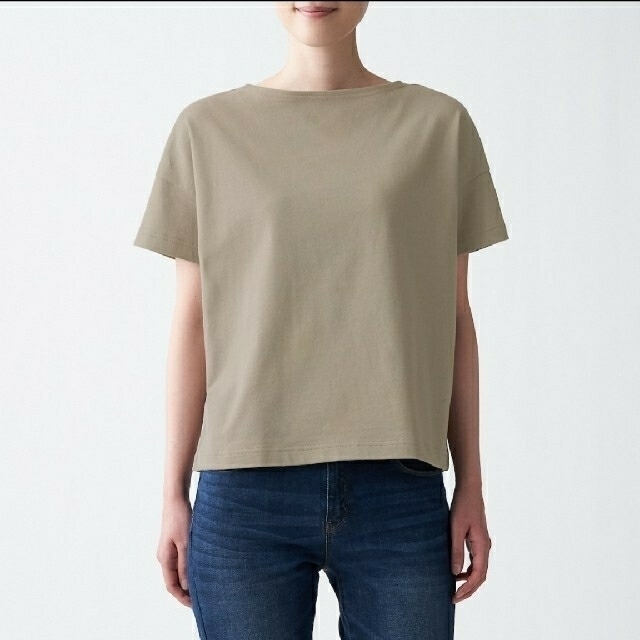 MUJI (無印良品)(ムジルシリョウヒン)の無印良品　ボートネックTシャツ　ＭＬ レディースのトップス(Tシャツ(半袖/袖なし))の商品写真