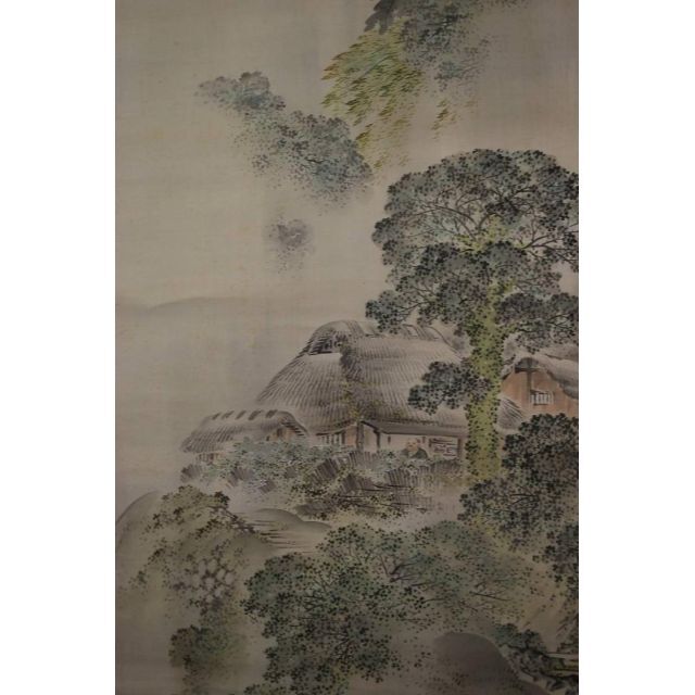 高級ブランド 久保田桃水 緑窓読書図 山水 掛軸 宝船 M-813 J asakusa