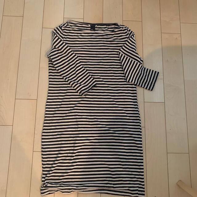 H&M(エイチアンドエム)のボーダー　Tシャツ　8部袖 レディースのトップス(カットソー(長袖/七分))の商品写真