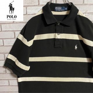 ポロラルフローレン(POLO RALPH LAUREN)の90s 古着 ポロ ラルフローレン 刺繍ロゴ ボーダー ビッグシルエット(ポロシャツ)