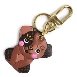 ルイヴィトン(LOUIS VUITTON)のルイ ヴィトン レザー ポルト クレ パピー 犬 チャーム（未使用　展示品）(チャーム)