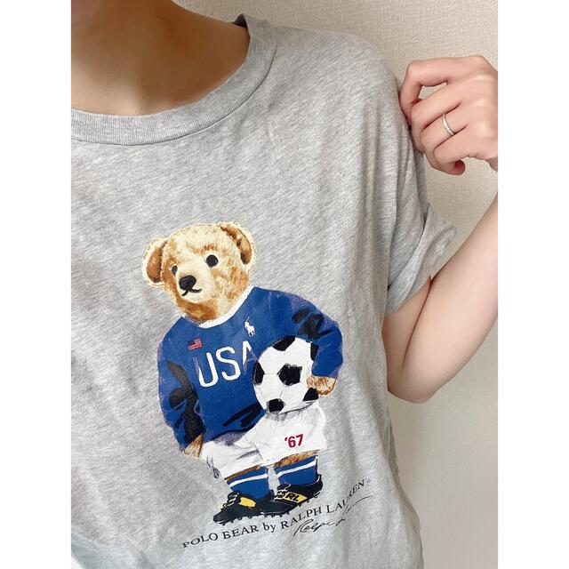 POLO RALPH LAUREN - ラルフローレン ポロベアTシャツ サッカー グレー