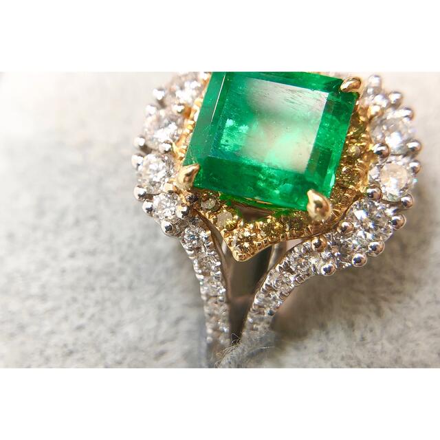 キラキラshop 極上　鮮やかエメラルド　2ct k18 pt900 ダイヤ　 レディースのアクセサリー(リング(指輪))の商品写真