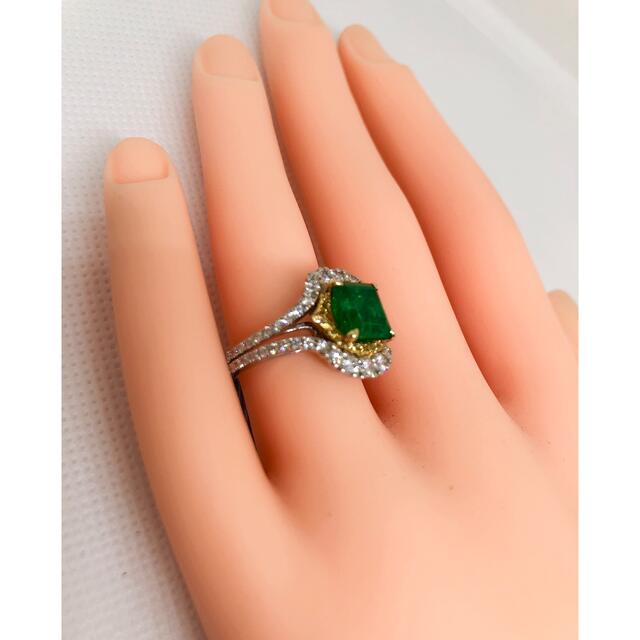 キラキラshop 極上　鮮やかエメラルド　2ct k18 pt900 ダイヤ　 レディースのアクセサリー(リング(指輪))の商品写真