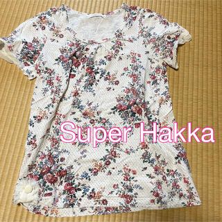 スーパーハッカ(SUPER HAKKA)のSUPER HAKKA フラワープリントレースTシャツ(Tシャツ(半袖/袖なし))