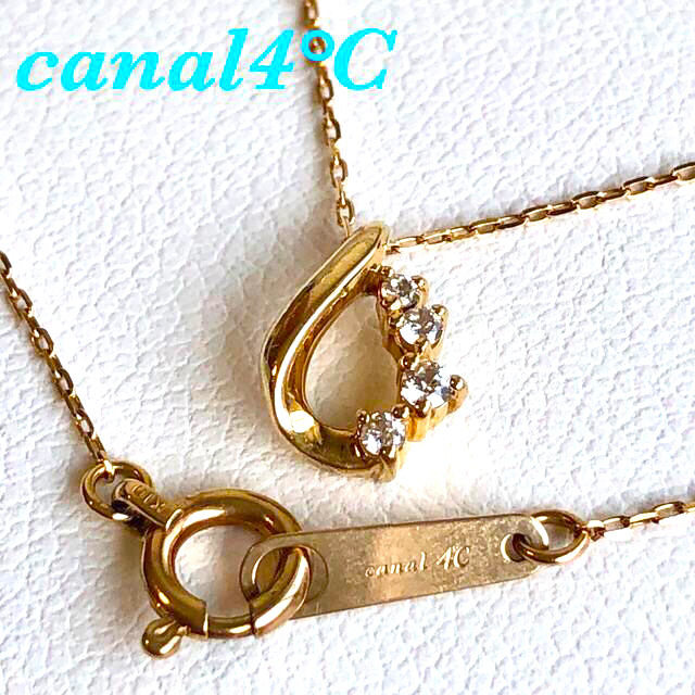 canal4°C カナル4℃ ティアドロップ ネックレス k10