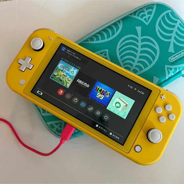あつ森ケース付き ニンテンドースイッチ ライト イエロー アダプター