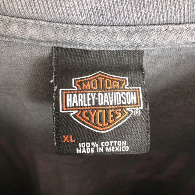 Harley Davidson(ハーレーダビッドソン)のハーレーダビッドソン☆ロンT メキシコ製デカロゴ90sサイドデザイン古着 x25 メンズのトップス(Tシャツ/カットソー(七分/長袖))の商品写真