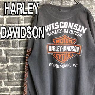 ハーレーダビッドソン(Harley Davidson)のハーレーダビッドソン☆ロンT メキシコ製デカロゴ90sサイドデザイン古着 x25(Tシャツ/カットソー(七分/長袖))