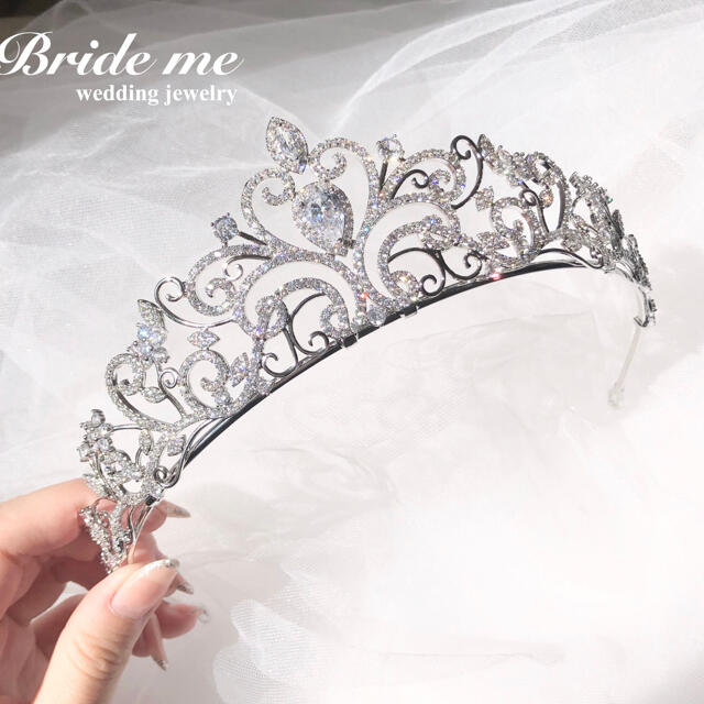 bride me ティアラ ハンドメイドのウェディング(ヘッドドレス/ドレス)の商品写真