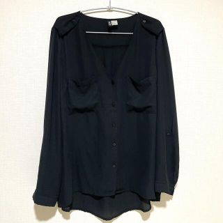 エイチアンドエイチ(H&H)のH&M ブラック シフォン シャツ (シャツ/ブラウス(長袖/七分))