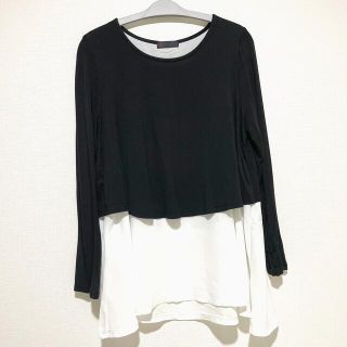 ザラ(ZARA)のモノトーン トップス 授乳服 Lサイズ(マタニティトップス)