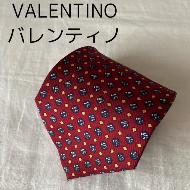 VALENTINO(ヴァレンティノ)のVALENTINO ヴァレンティノ ネクタイ 小紋柄 シルク 赤 メンズのファッション小物(ネクタイ)の商品写真