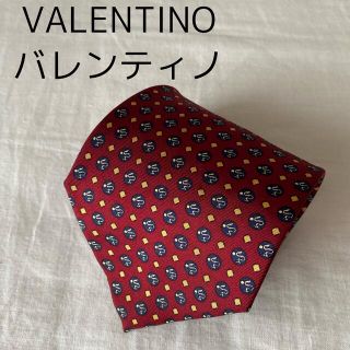 ヴァレンティノ(VALENTINO)のVALENTINO ヴァレンティノ ネクタイ 小紋柄 シルク 赤(ネクタイ)