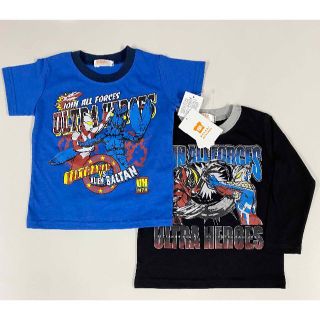 バンダイ(BANDAI)の2枚セット 100 ★ ウルトラマン キッズ Tシャツ 長袖 半袖 ヒーローズ(Tシャツ/カットソー)