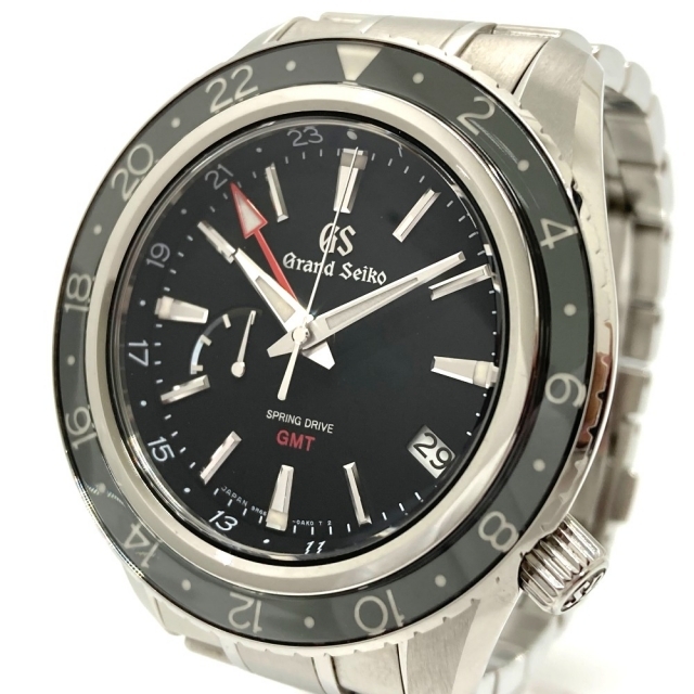 セイコー SEIKO スプリングドライブ 9R66-0AA0 グランドセイコー デイト GMT 腕時計 SS シルバー日付表示文字盤カラー