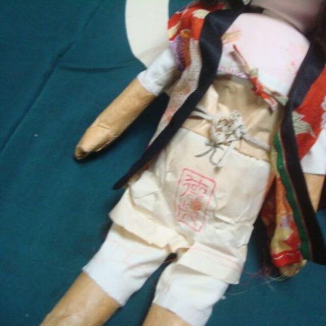 値下げ３！市松人形38センチ・人毛の戦前の子・銘東光作家。 ハンドメイドのぬいぐるみ/人形(人形)の商品写真