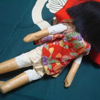 値下げ３！市松人形38センチ・人毛の戦前の子・銘東光作家。