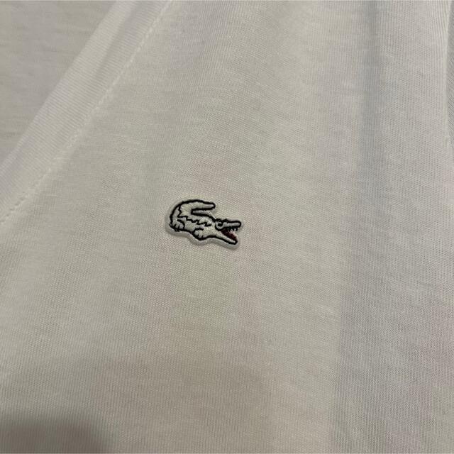 LACOSTE(ラコステ)のラコステ　VネックTシャツ 36 ホワイト　LACOSTE レディースのトップス(Tシャツ(半袖/袖なし))の商品写真