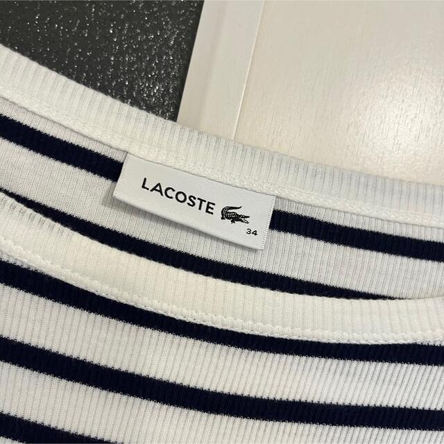 LACOSTE(ラコステ)のラコステ　ボーダーワンピース　34 LACOSTE レディースのワンピース(ミニワンピース)の商品写真