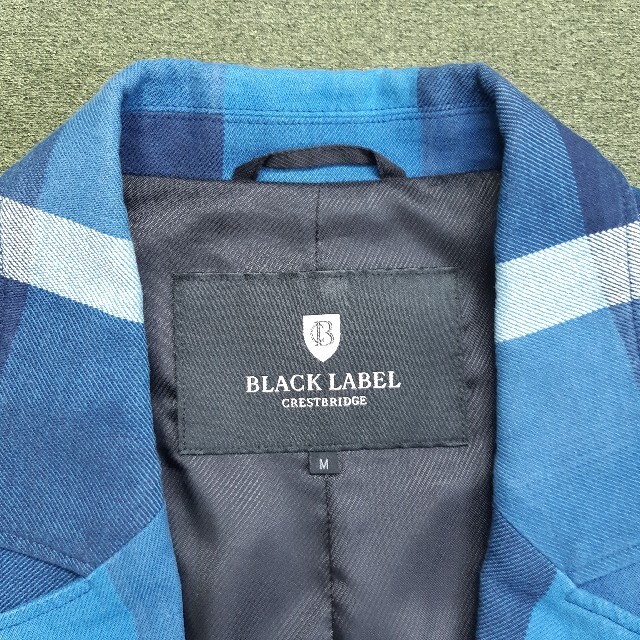 カラー BLACK ステンカラーコート チェック柄 ブルー Mの通販 by 