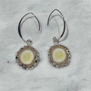 アゲートスライスピアス　silver lemon(ピアス)