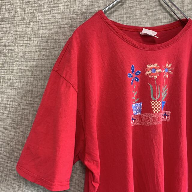 90s アメリカ古着　ビンテージ　used tee 花　フラワー　花柄　アート レディースのトップス(Tシャツ(半袖/袖なし))の商品写真