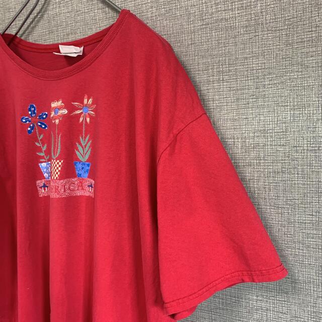 90s アメリカ古着　ビンテージ　used tee 花　フラワー　花柄　アート レディースのトップス(Tシャツ(半袖/袖なし))の商品写真