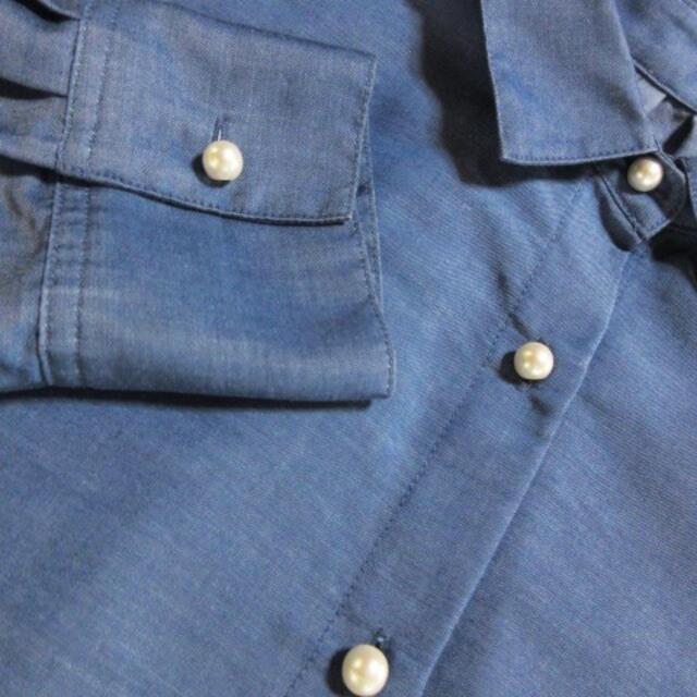 NOLLEY'S(ノーリーズ)のノーリーズ Nolley's シャツ 七分袖 パールボタン 38 紺 ネイビー レディースのトップス(その他)の商品写真
