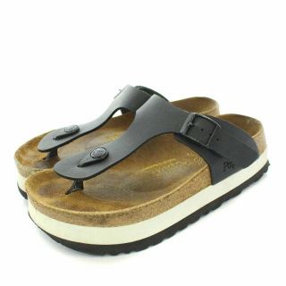 ビルケンシュトック(BIRKENSTOCK)のビルケンシュトック パピリオ ギゼ サンダル トング 38 24.5cm 黒 茶(サンダル)