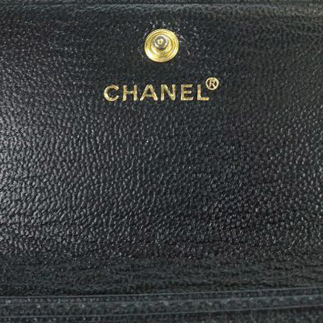 CHANEL(シャネル)のシャネル 財布 二つ折り レザー ココマーク 黒 レディースのファッション小物(財布)の商品写真