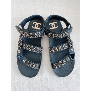 シャネル(CHANEL)のCHANEL シャネル CCマーク⭐︎ゴールドチェーン  サンダル(サンダル)