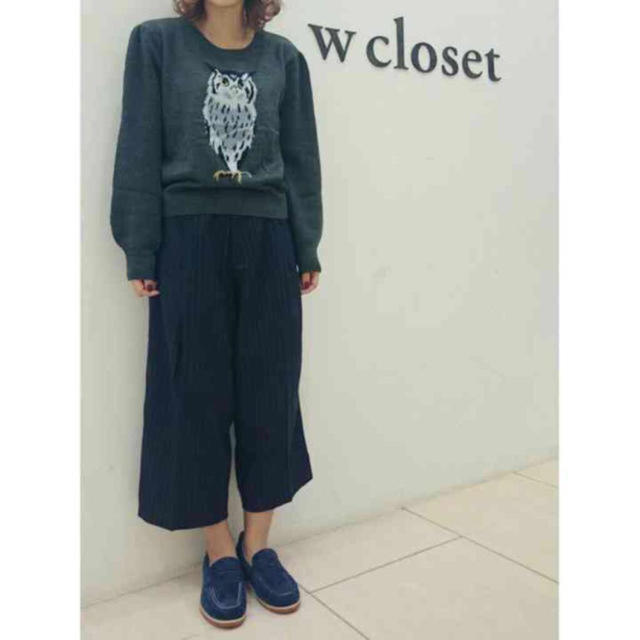 w closet(ダブルクローゼット)のw closet ストライプワイドパンツ レディースのパンツ(カジュアルパンツ)の商品写真