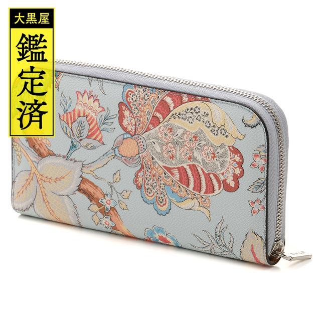 ETRO(エトロ)のエトロ フローラルプリントウォレット 長財布 ライトブルー PVC【430】 レディースのファッション小物(財布)の商品写真