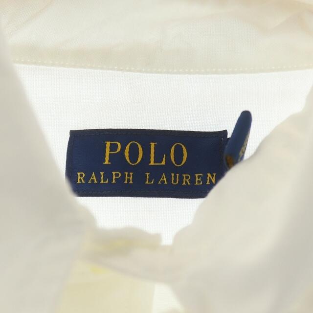 POLO RALPH LAUREN(ポロラルフローレン)のポロ ラルフローレン 長袖 ボウタイシャツ ブラウス 前開き ロゴ刺繍 2 白 レディースのトップス(シャツ/ブラウス(長袖/七分))の商品写真