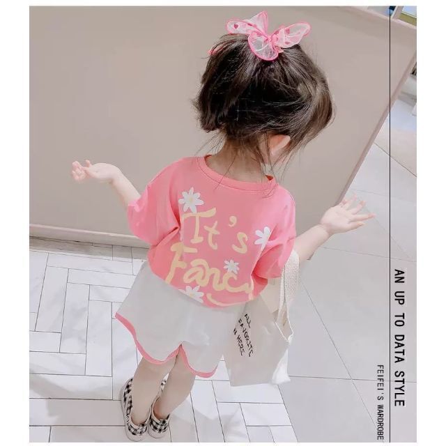 キッズニコニココスモス Tシャツ　ショートパンツ　夏服ピンク110 キッズ/ベビー/マタニティのキッズ服女の子用(90cm~)(Tシャツ/カットソー)の商品写真