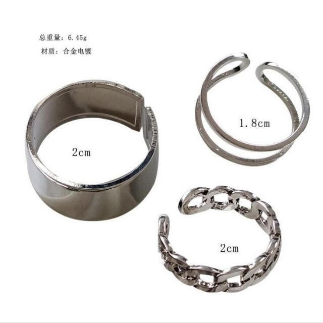【大人気】3点セット　シルバー　リング　指輪　韓国　メンズ　レディース レディースのアクセサリー(リング(指輪))の商品写真