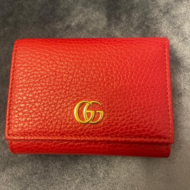 Gucci - GUCCI グッチ 三つ折り 財布 美品 コンパクト財布 マーモント