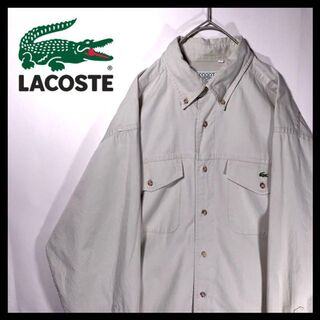 ラコステ(LACOSTE)の80s LACOSTE ラコステ オーバーサイズシャツ ベージュ L相当 刺繍(シャツ)
